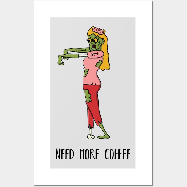 Coffee Zombie Girl #2 Wall Art by krimons